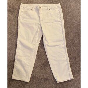 Liz Claiborne Jeans Womens White Boyfriend Skinny Pants Size 16
